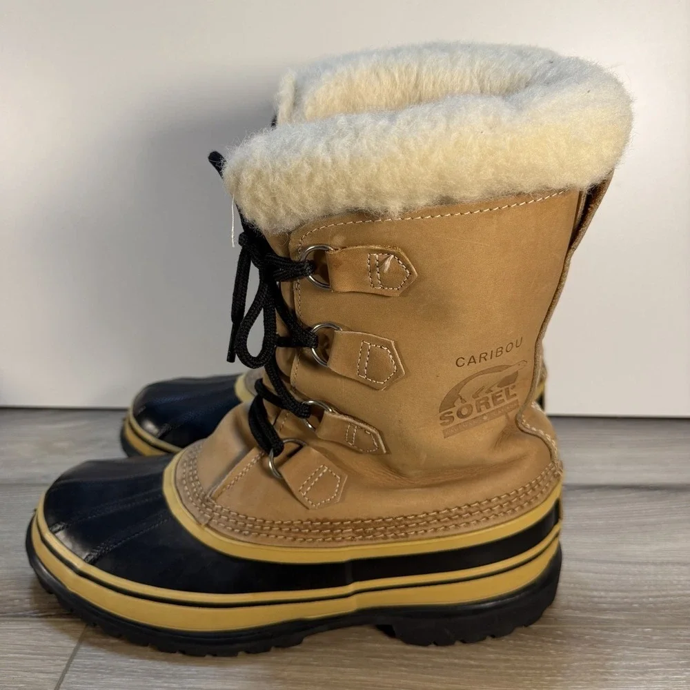 Sorel Caribou Vintage Kaufman Made In Canada Wool Lined Winter Boots Men's 9